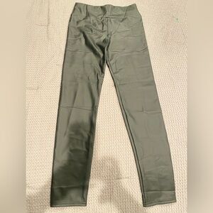 FAUX Leather high waist leggings, NWOT, black matte, full length